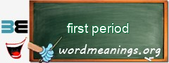 WordMeaning blackboard for first period